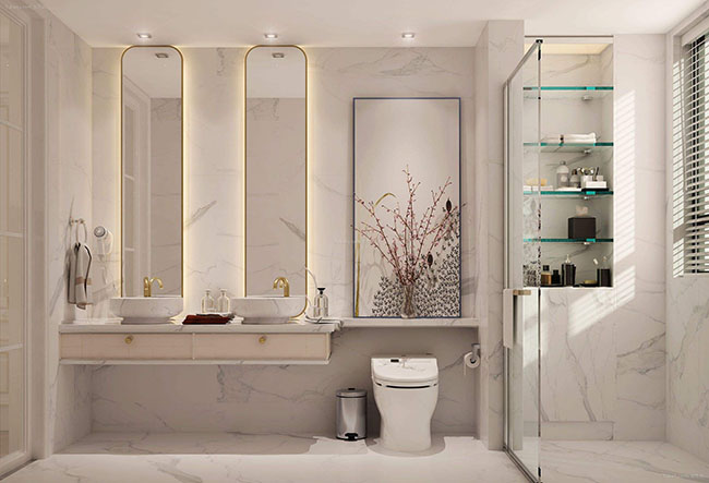 衛生間砌半墻的5個好處，好看又實用！