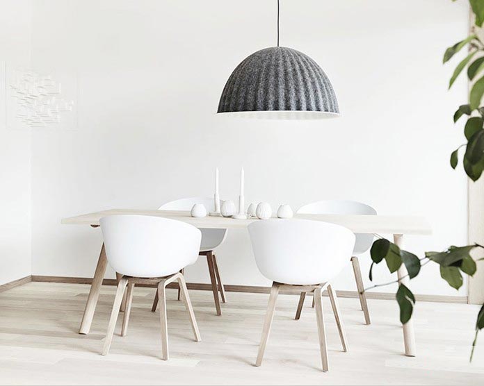 極簡風餐廳餐桌設計，簡約到極致也是一種美