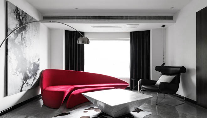 120平現代風家裝案例，黑與白的詩情畫意