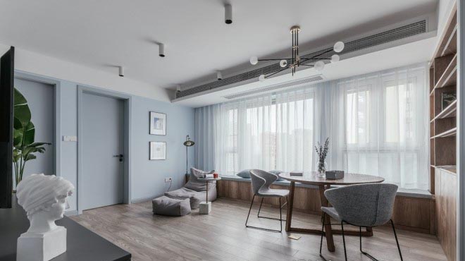 95平北歐風家裝案例，暖色調小清新